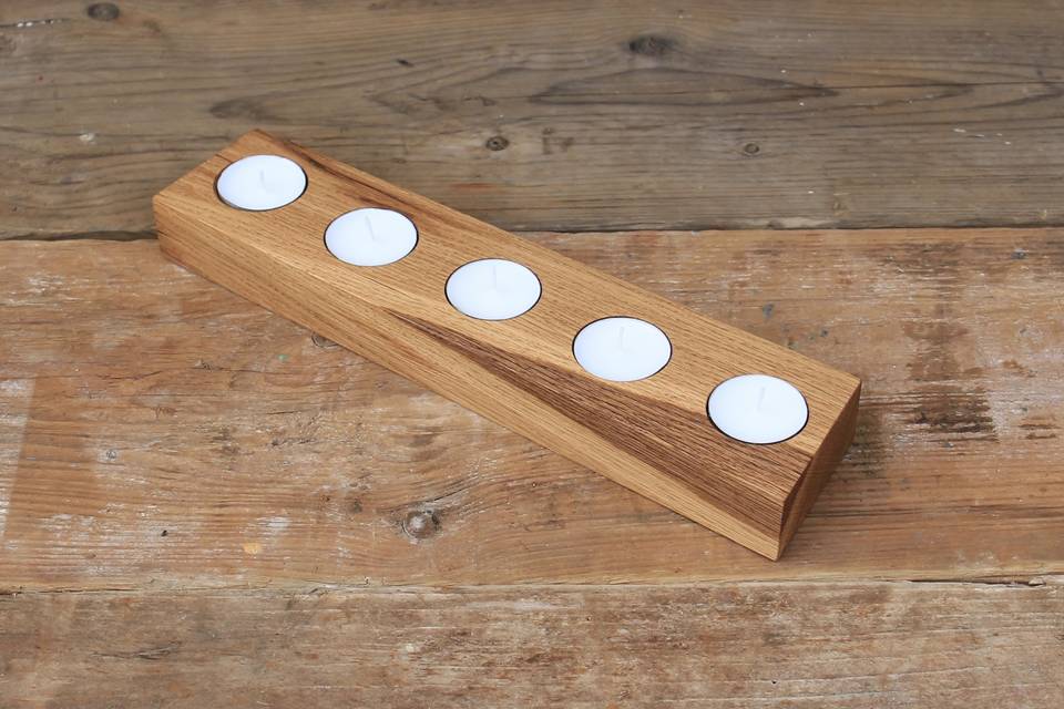 Oak tea light holder