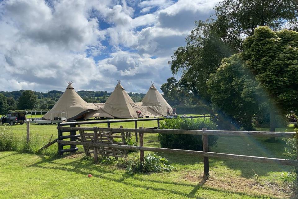 Tipi on the farm