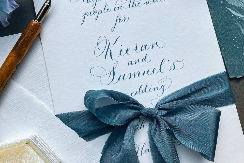 Wedding calligraphy invitation