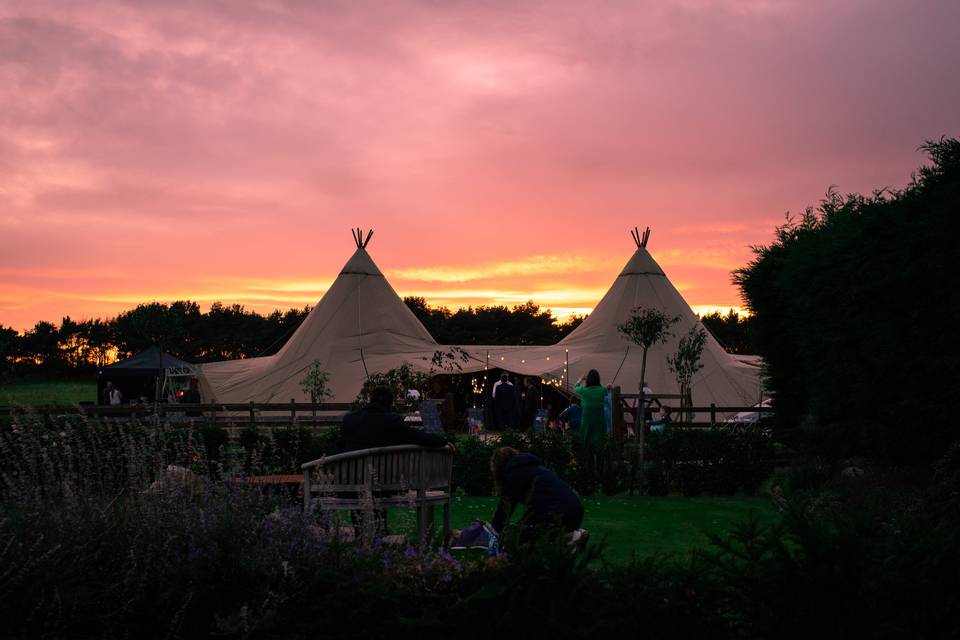 Tipi at sunset