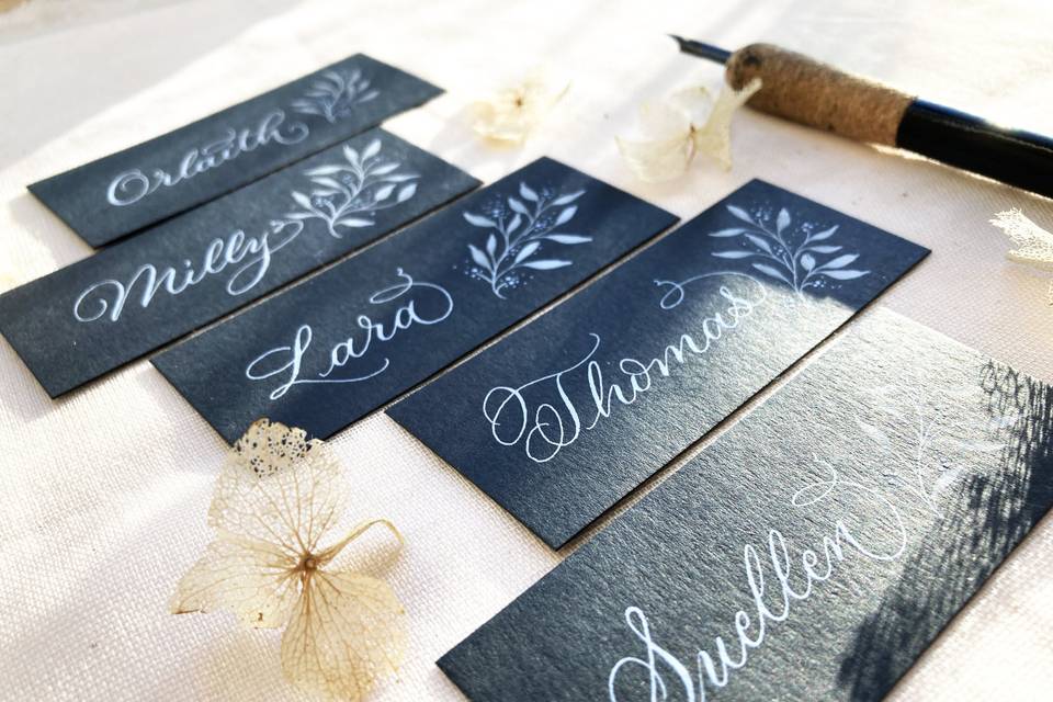 Place card calligraphy