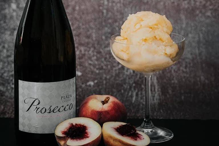 Peach Bellini sorbet