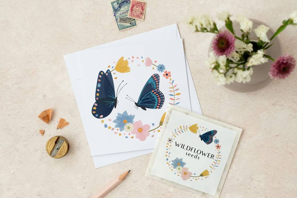 Butterfly seeds and card