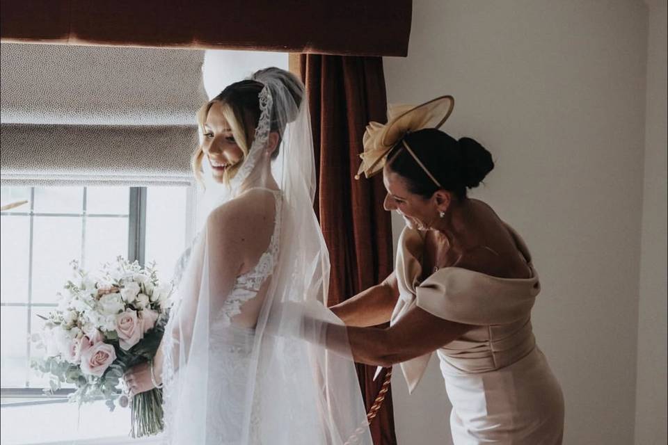 Mother and bride moment