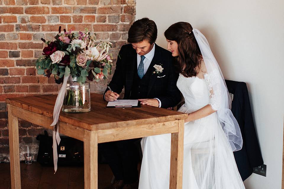 Signing the register