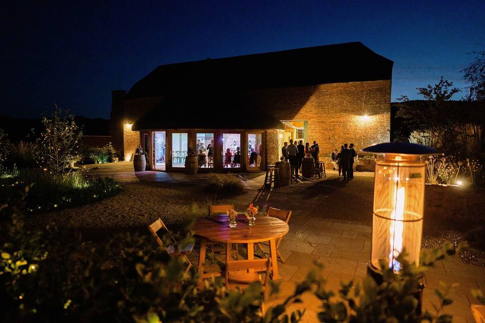 The terrace in the evening