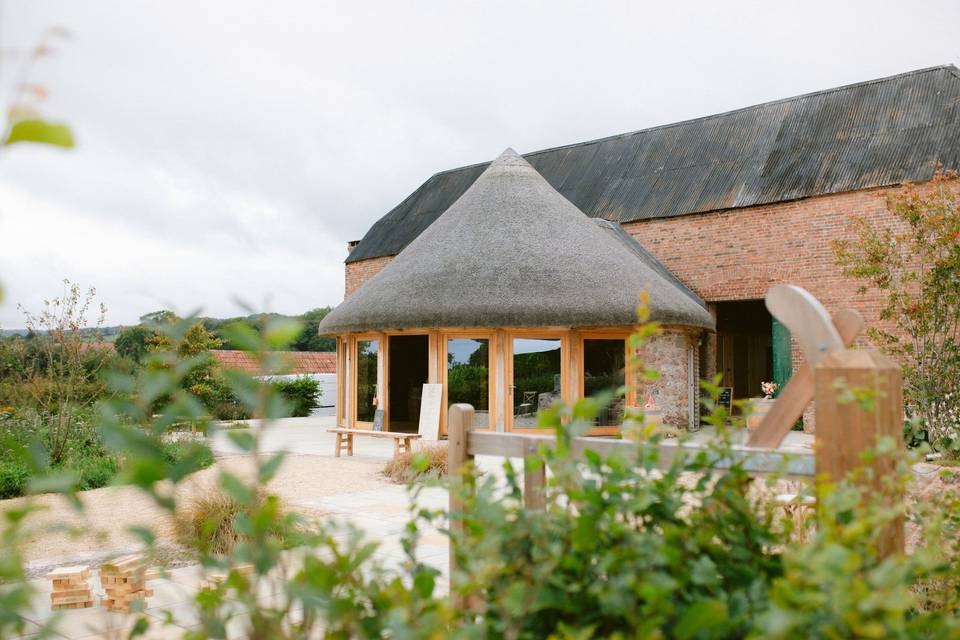 Outside the Round House and Barn