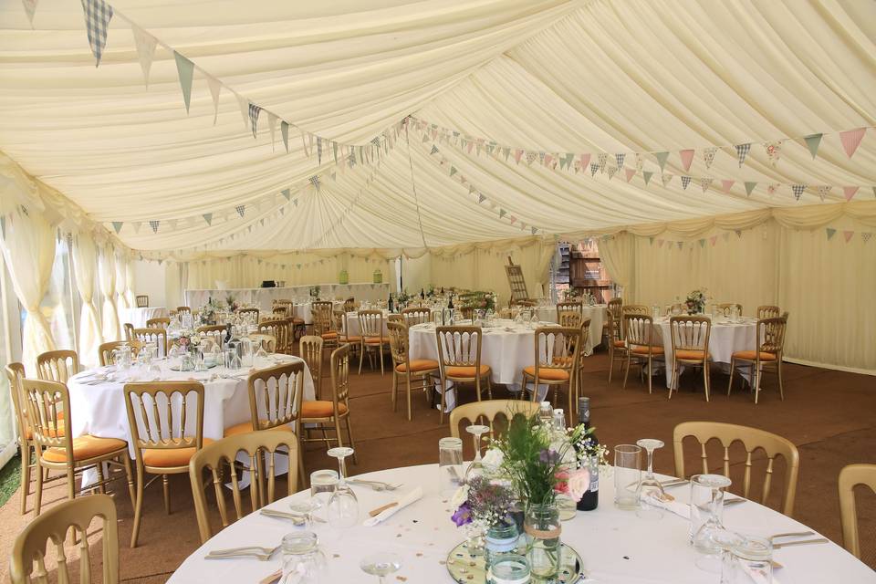 Bunting in marquee