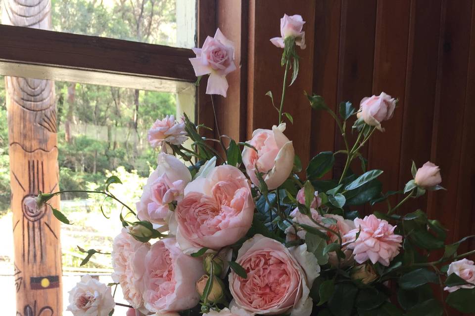 Garden rose bridal bouquet