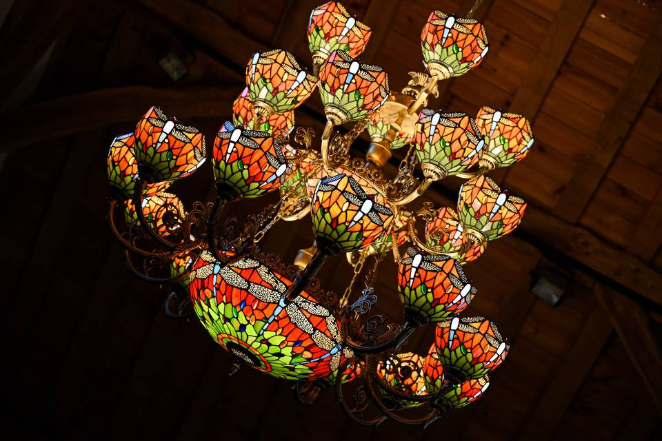 Stained glass chandelier