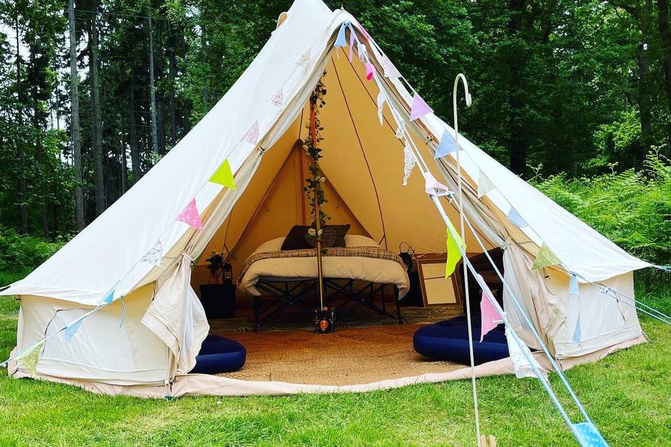 Boho-chic bell tent accommodation
