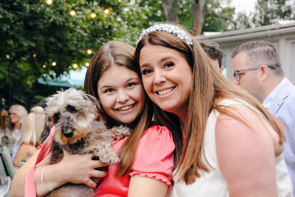 Wife and daughter with Dog