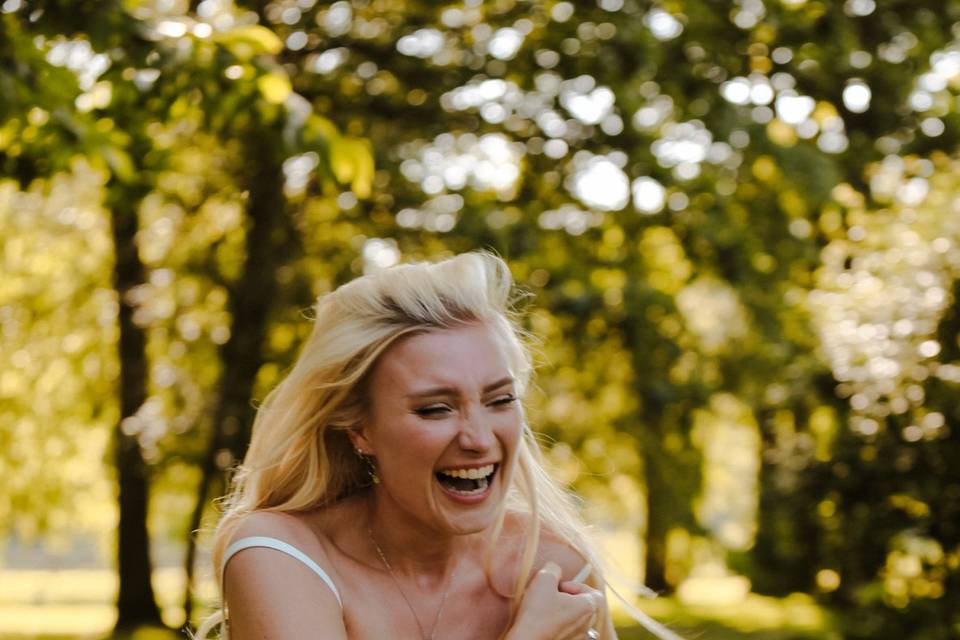 Candid bride shot