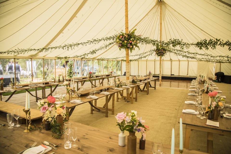 Flower ball and garlands