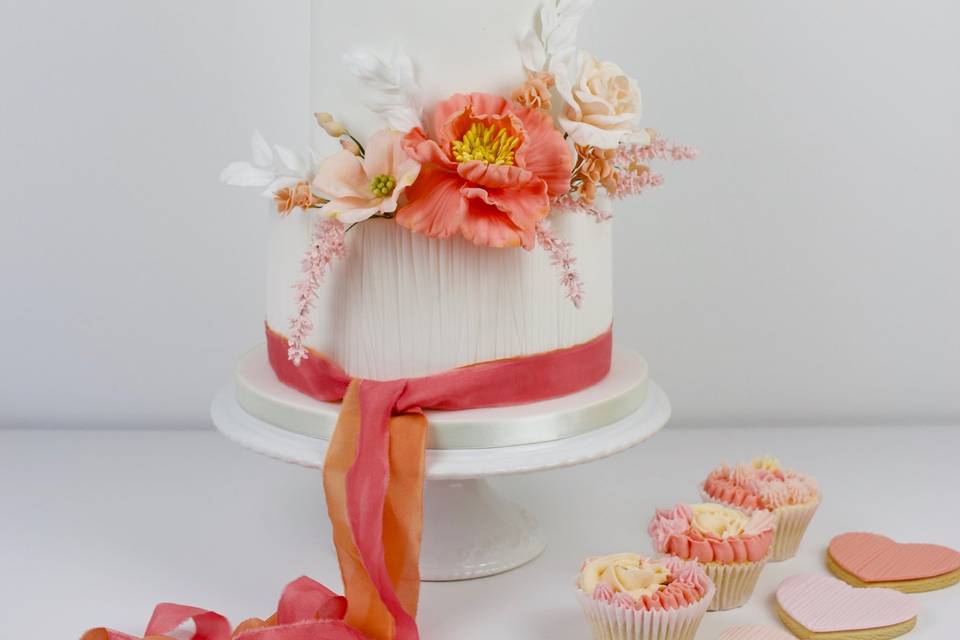 Textured with sugar flowers