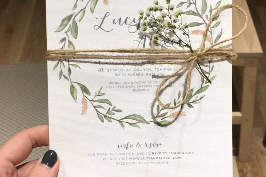 Lucy and Alexei invitations
