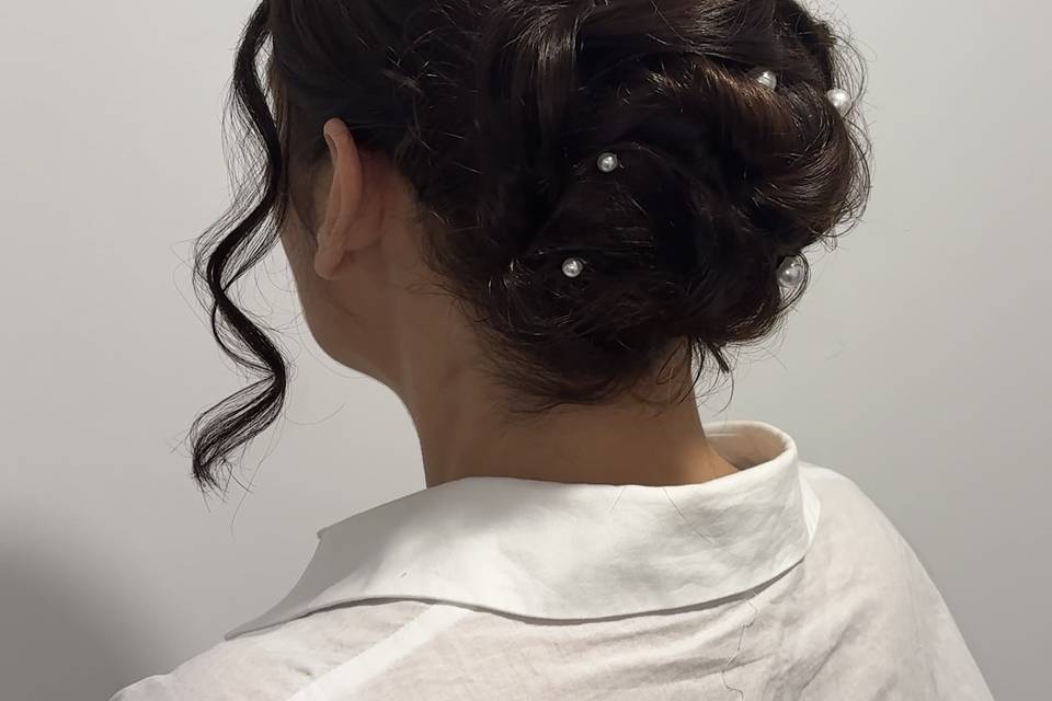 Updo with accessories