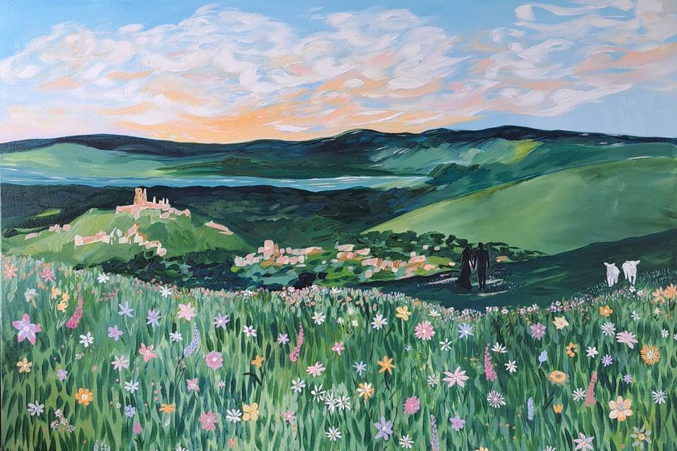 Floral corfe castle