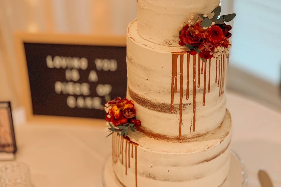 Autumn Semi-Naked Wedding Cake