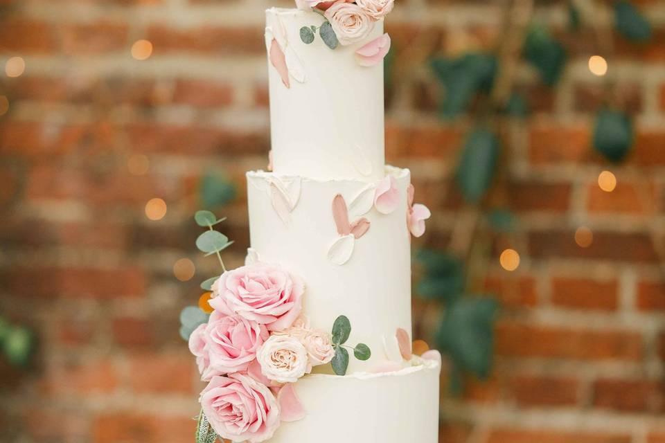 Blush wedding cake