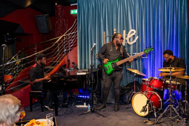 Band performing on live stage