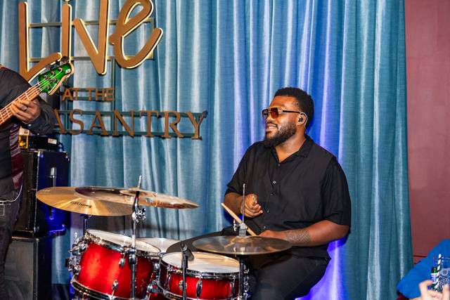 Drum performance during live set