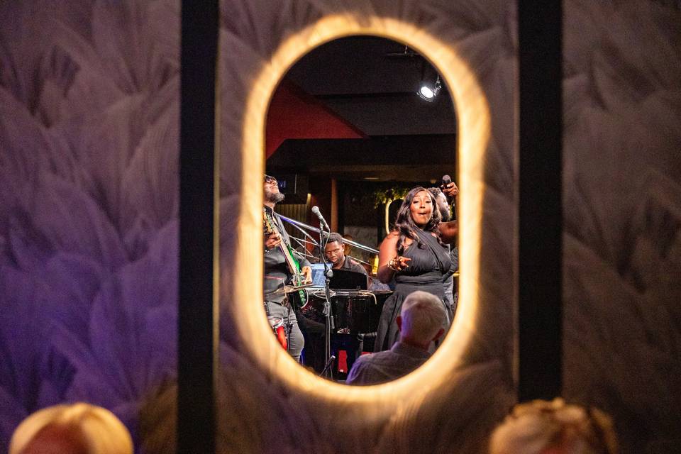 Interior mirror detail at venue