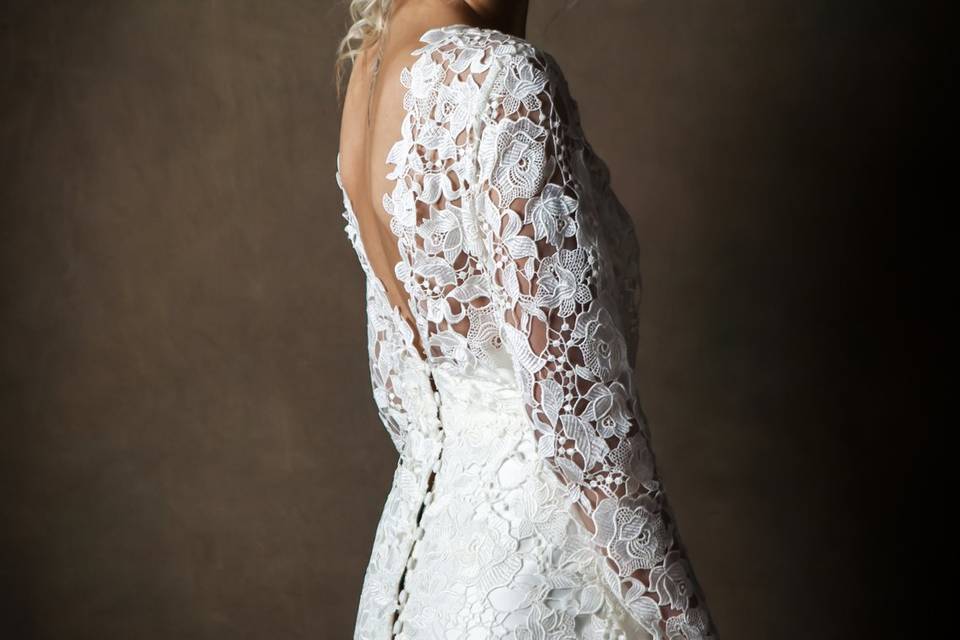 Katrina guipure lace gown