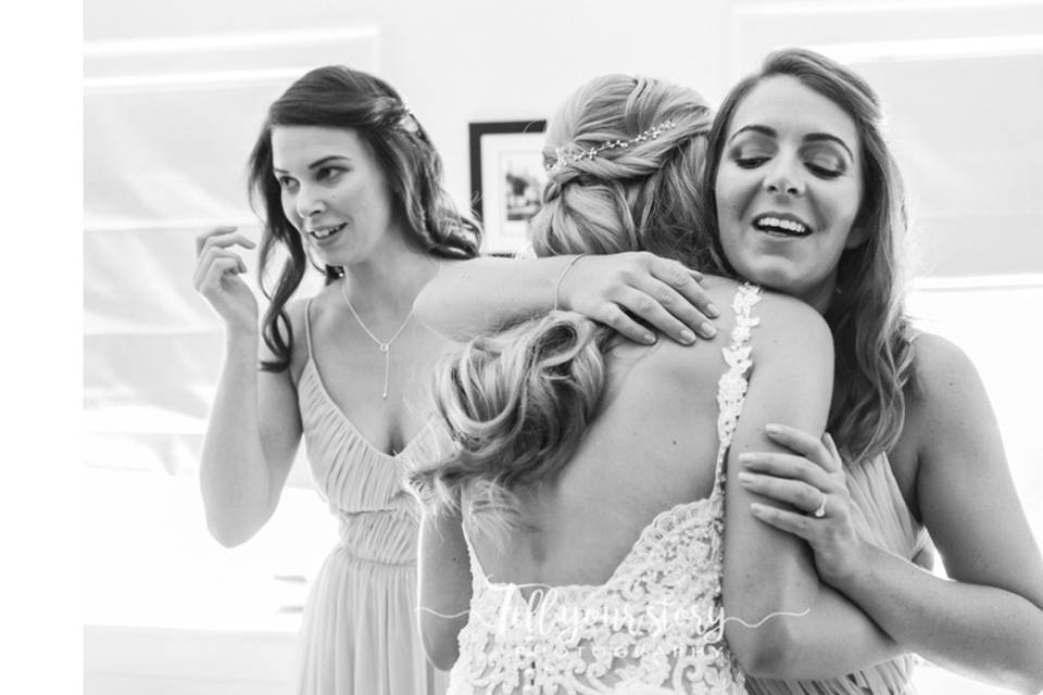 Bride and bridesmaids