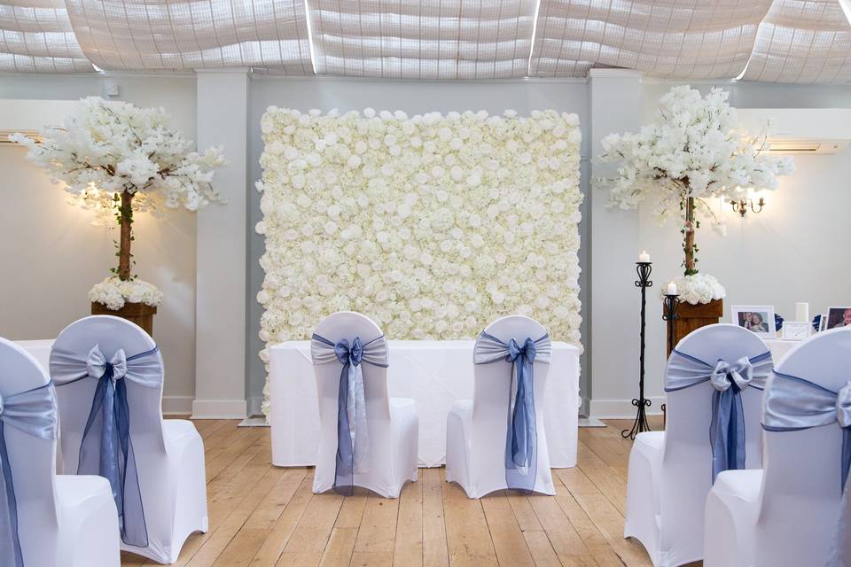 3d ivory flower wall