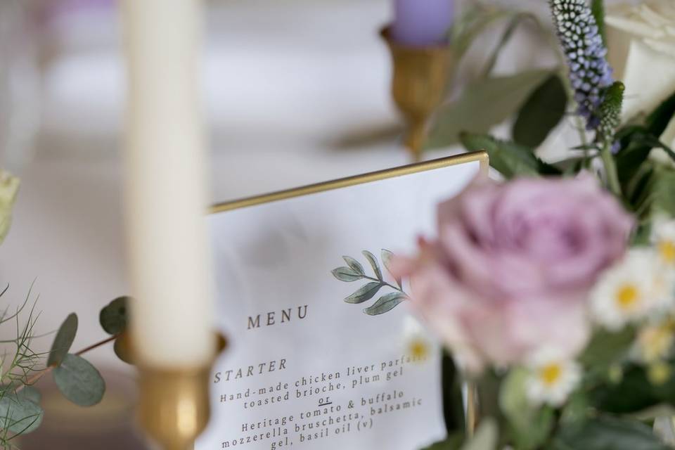 Wedding breakfast detail