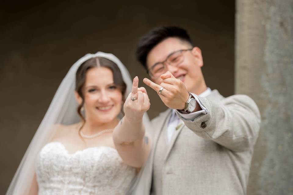 Fun wedding ring shot