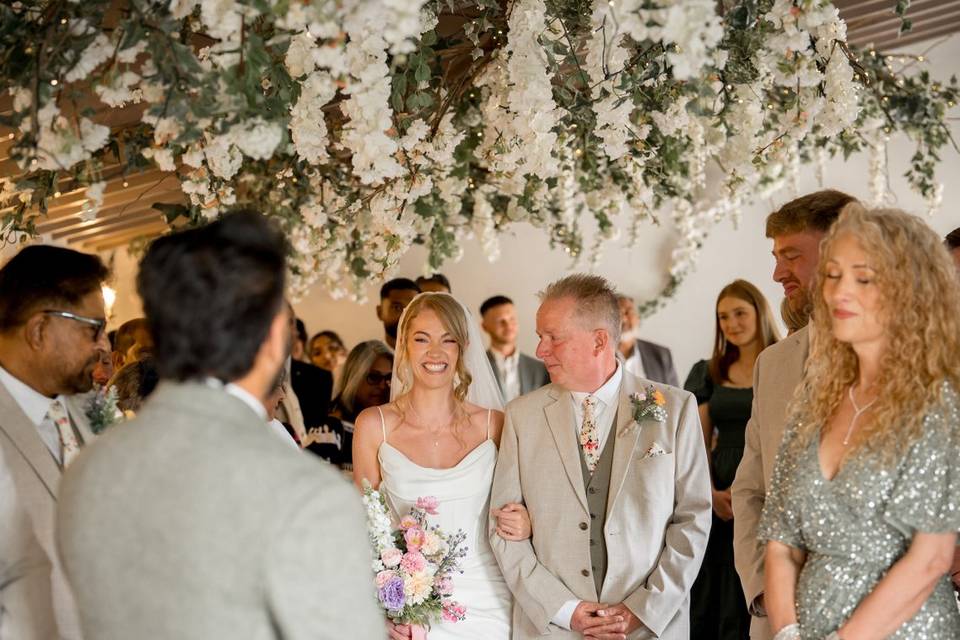 Bride and dad down the isle