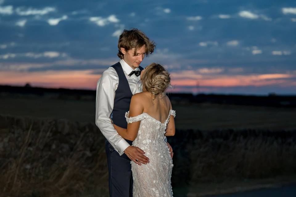Sunset barn wedding
