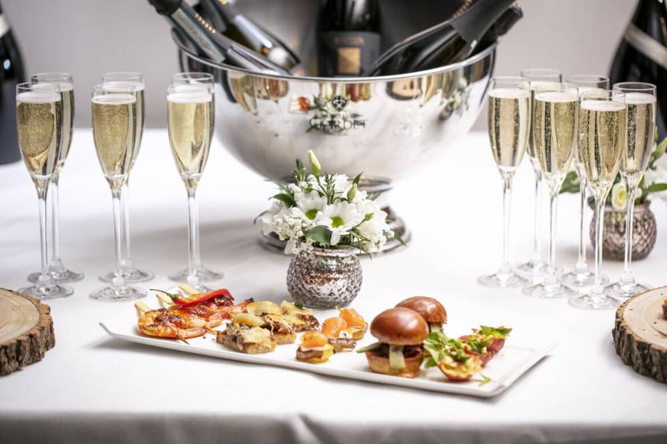 Champagne and canapes