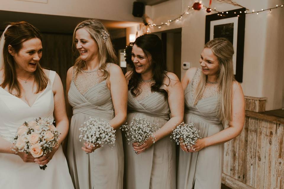 Bridesmaids half up