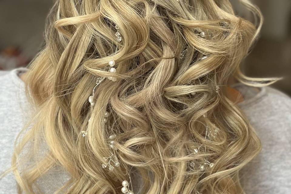 Curly half up