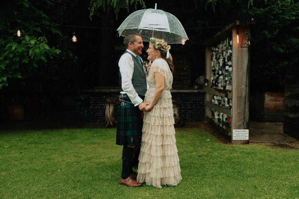 Rainy wedding