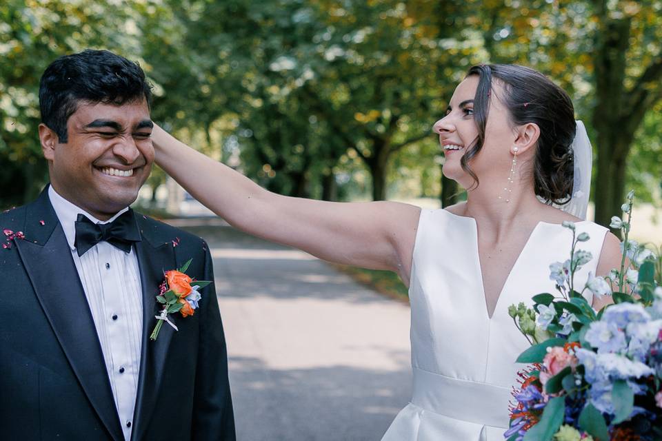 Brushing away the confetti