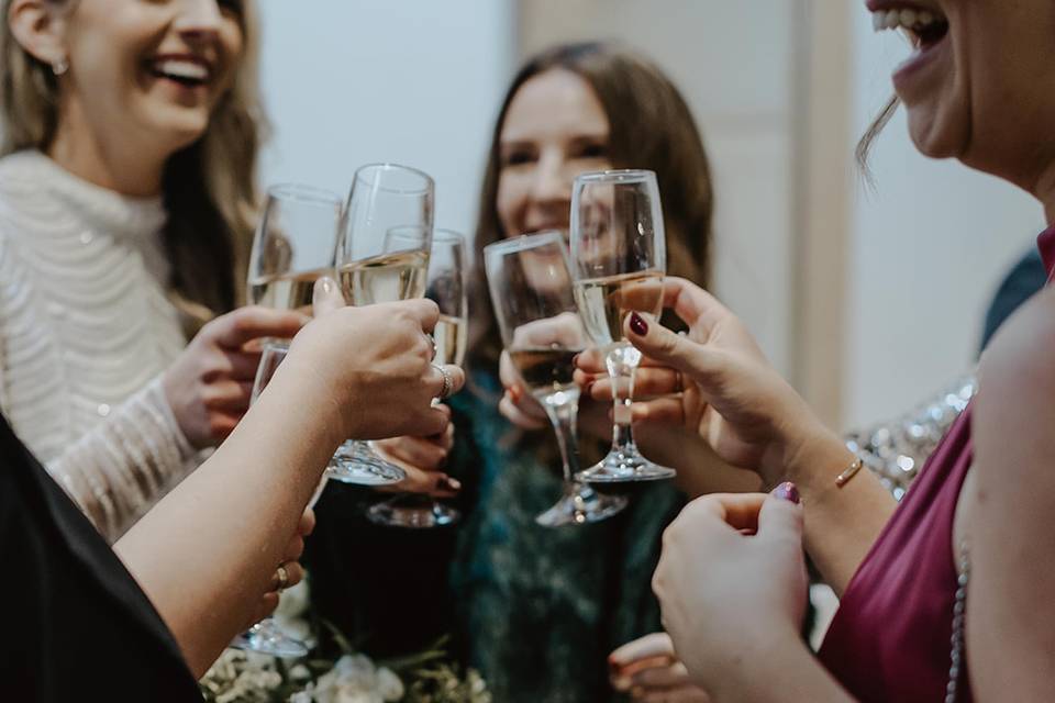 Toasting the newlyweds