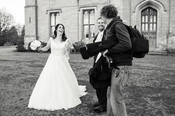 Newlyweds with the dj