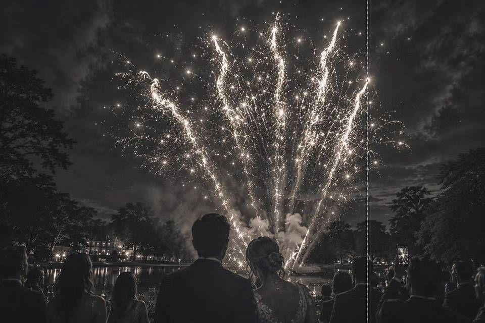 Fireworks over the water