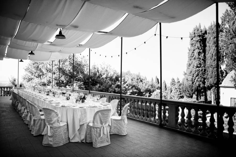 Monochrome wedding reception