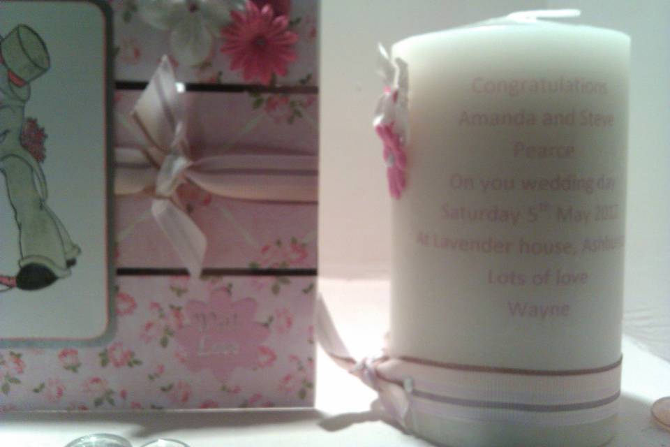 Card and candle gift set