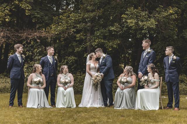 Posed bridal group portrait