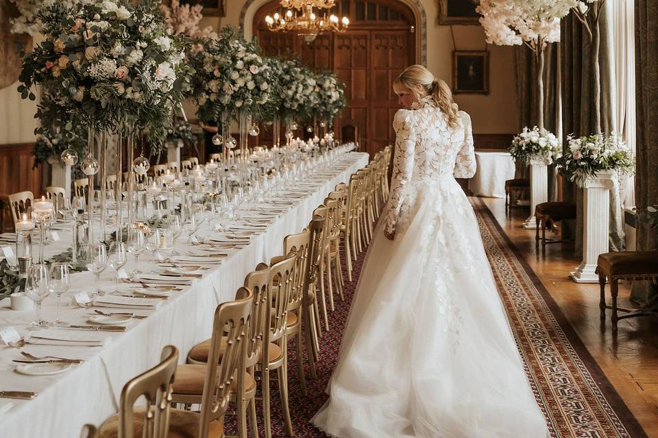 Luxury banquet tablescape