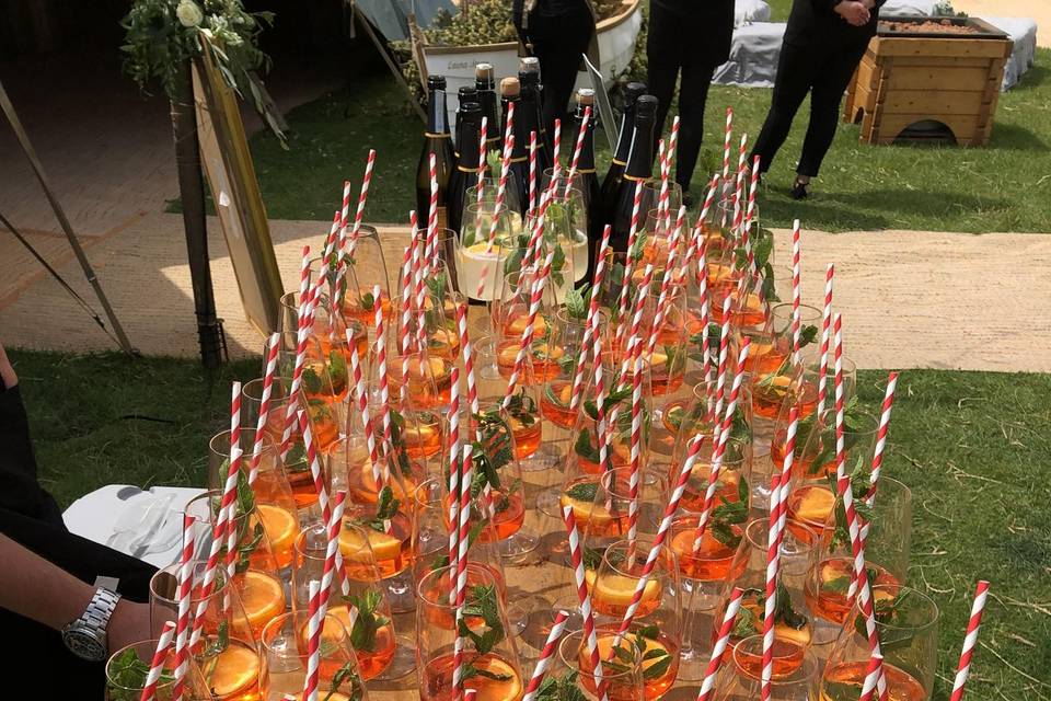 Aperol welcome drinks