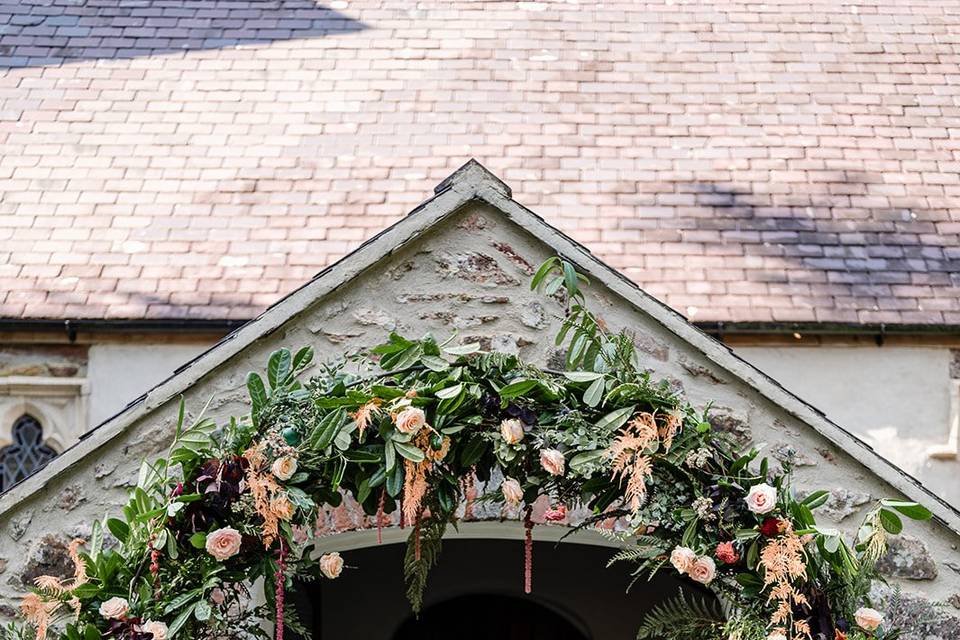 Autumnal floral arch of love
