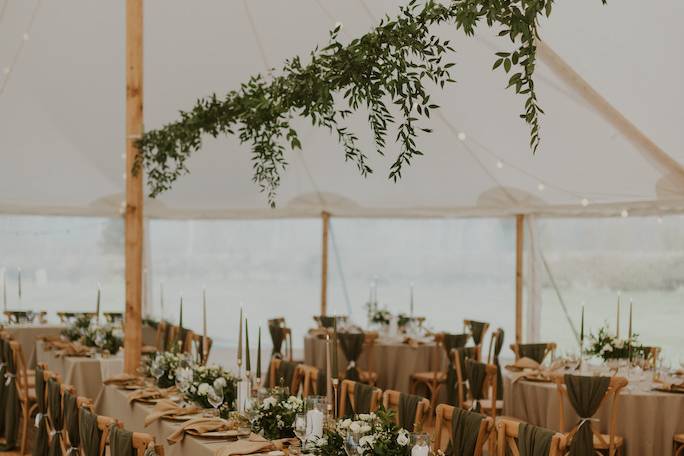 Marquee wedding styling