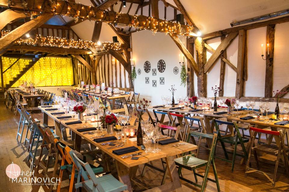 Long Tables in Barn